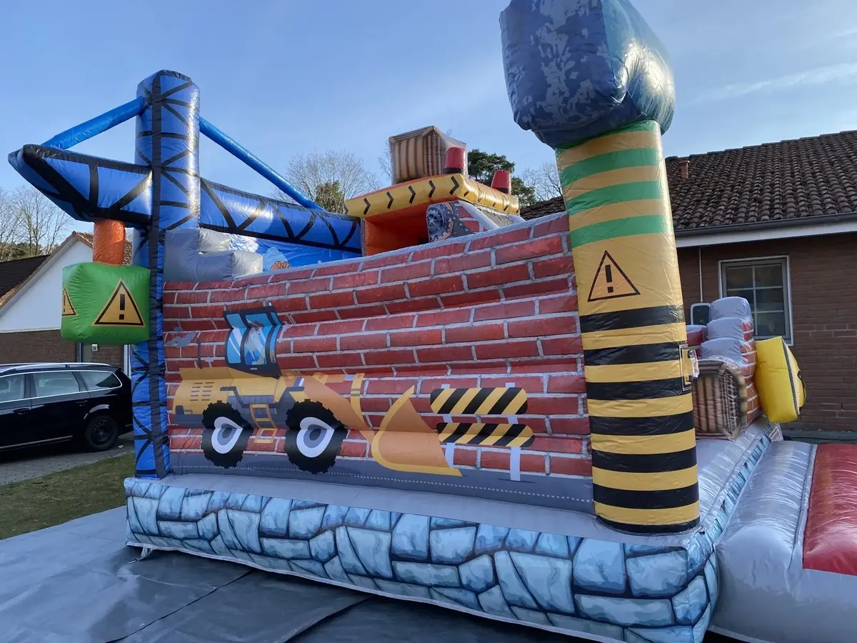Hüpfburg Baustelle mieten Gifhorn – Baustellen-Hüpfburg für Kindergeburtstag