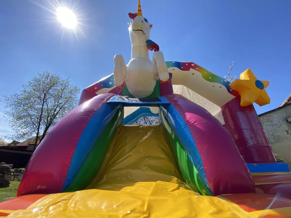 Einhorn Mini Huepfburg Rutsche